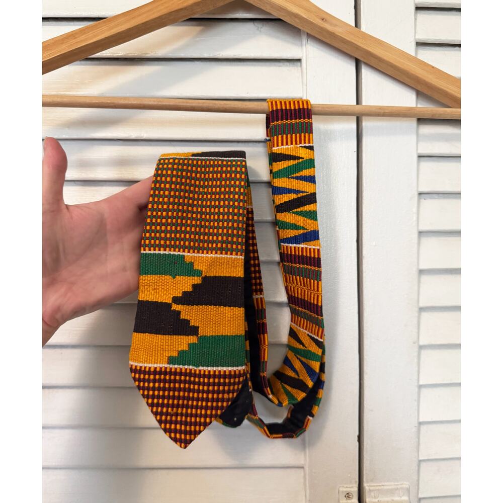 Vintage Kente Cloth Patterned Knit Tie